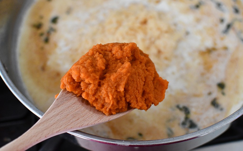 pumpkin puree for pumpkin fettuccine alfredo