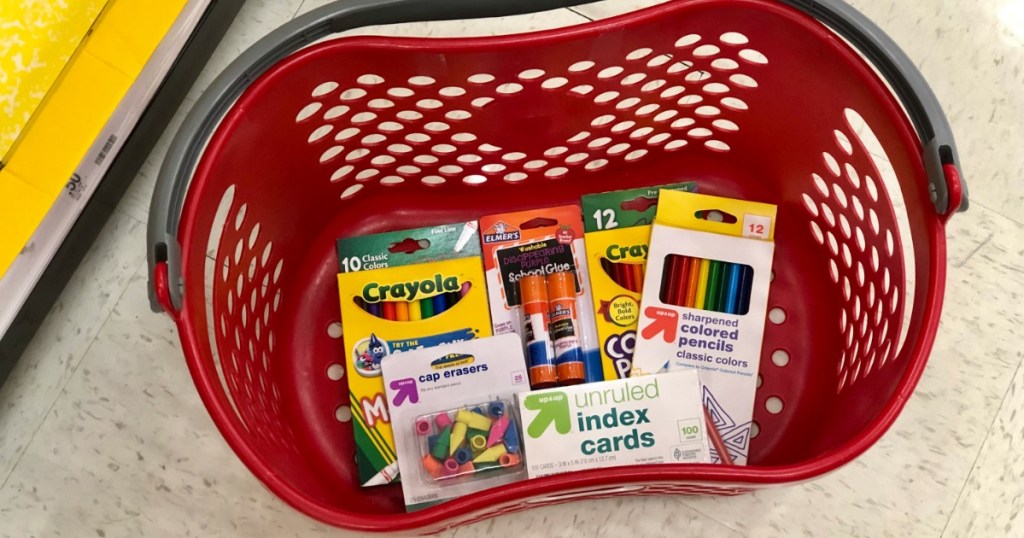 school supplies in target basket