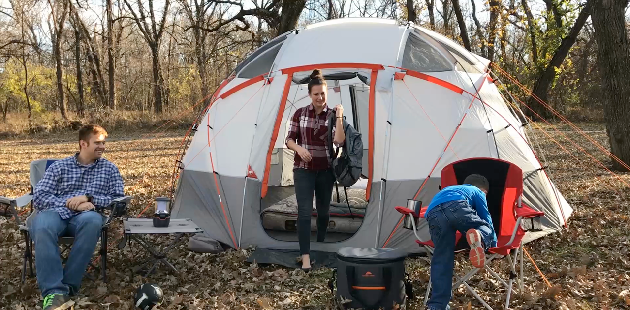ozark sphere tent in the woods