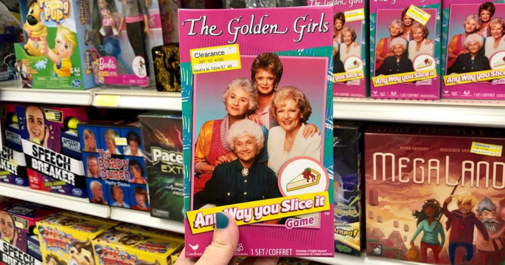 hand holding golden girls board game at target