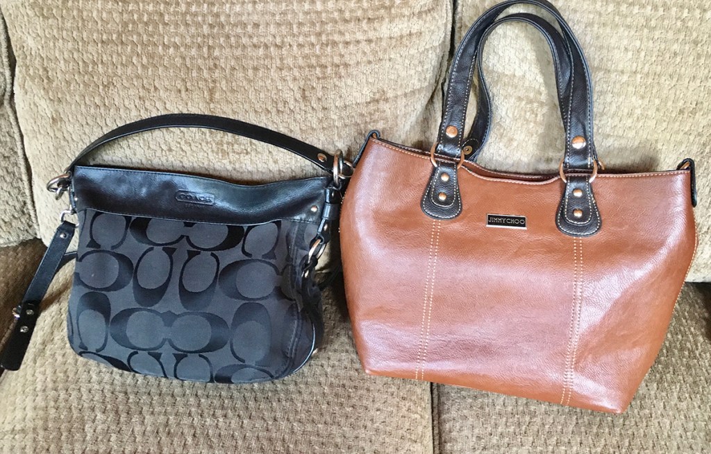 coach and jimmy choo designer bags like the kind you can find at the savers near me
