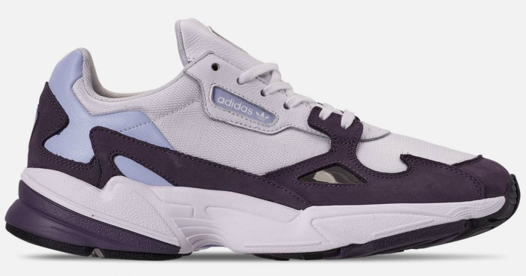 purple and white shoe