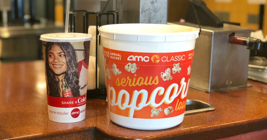 AMC movies drink and popcorn