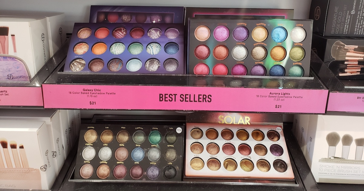 BH COSMETICS Galaxy Chic Baked Eyeshadow Palettes on shelf in store