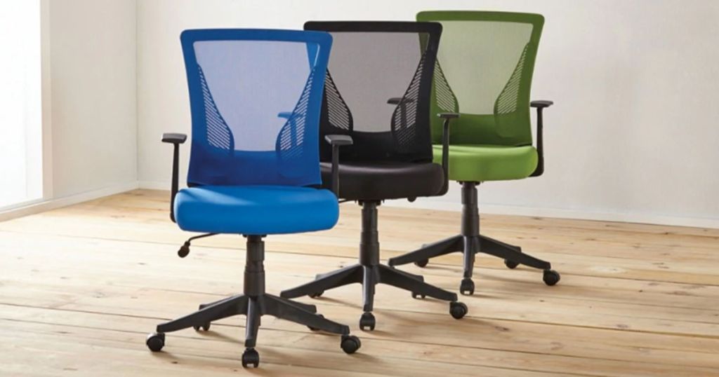 Brenton Studio Office Task Chair in blue, black, and green