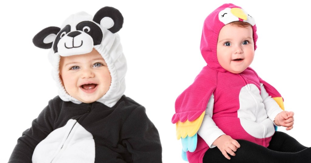 Carter's panda and parrot Halloween costumes