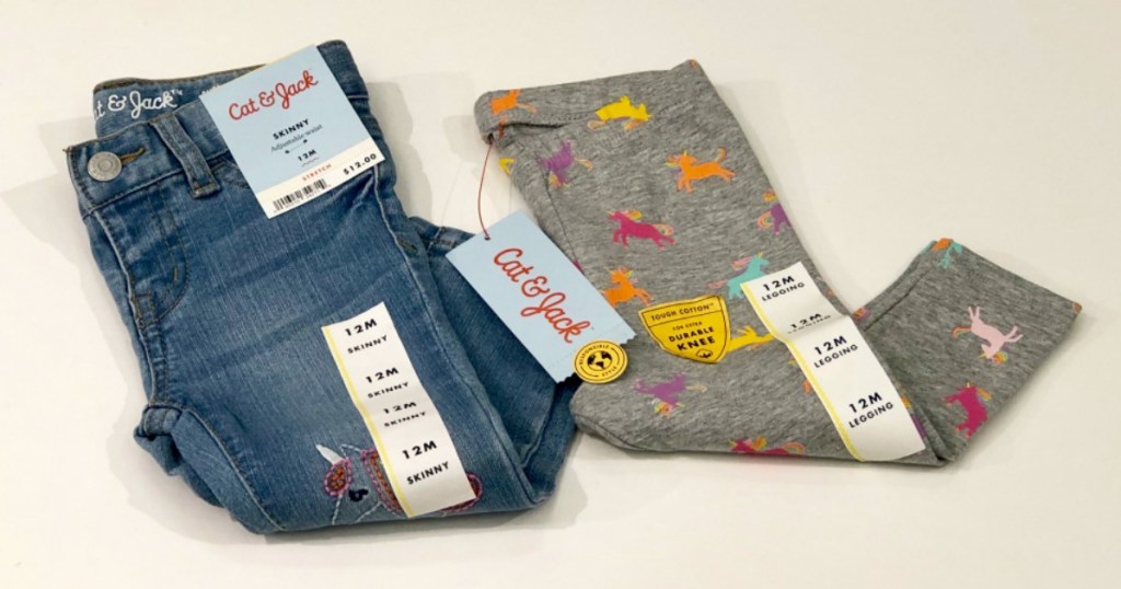 Cat & Jack Leggings and Jeans on Target counter