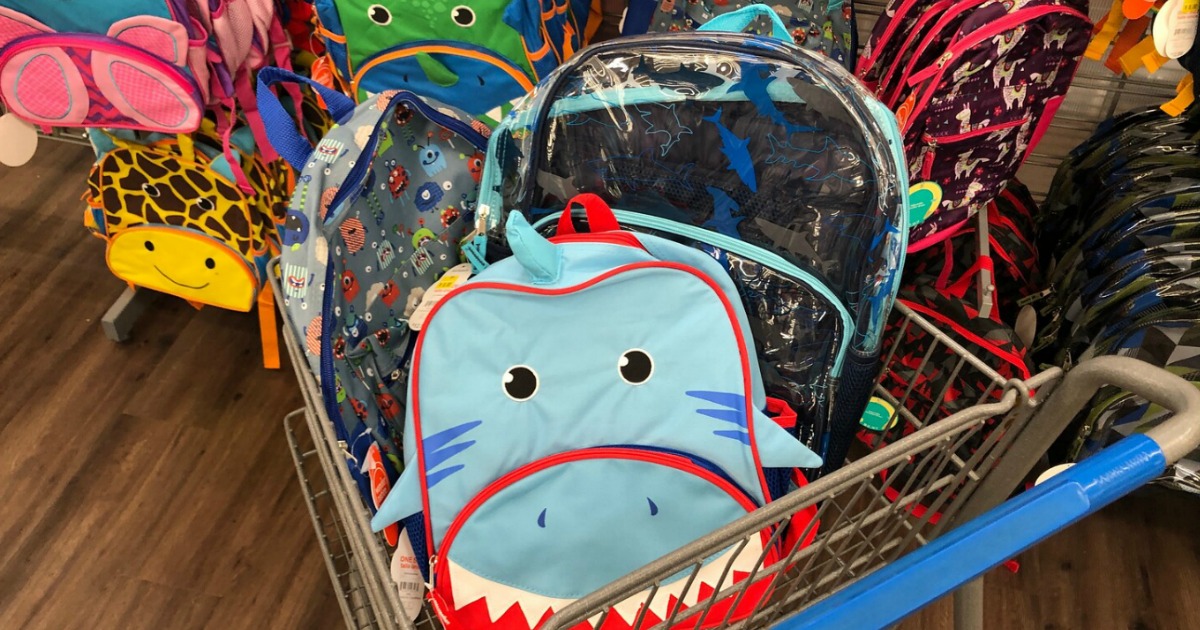 Clearance Backpacks in walmart cart