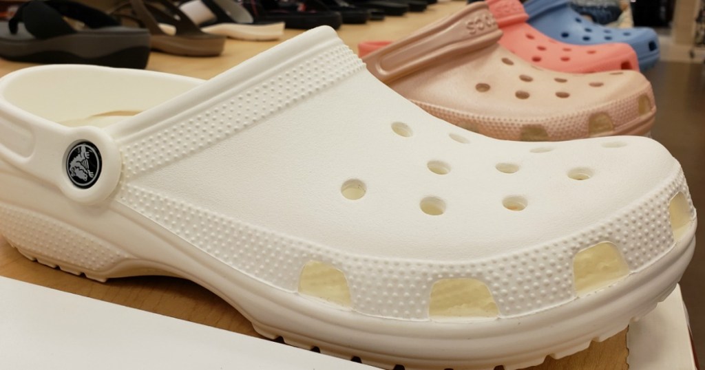 Crocs shoes on shelf