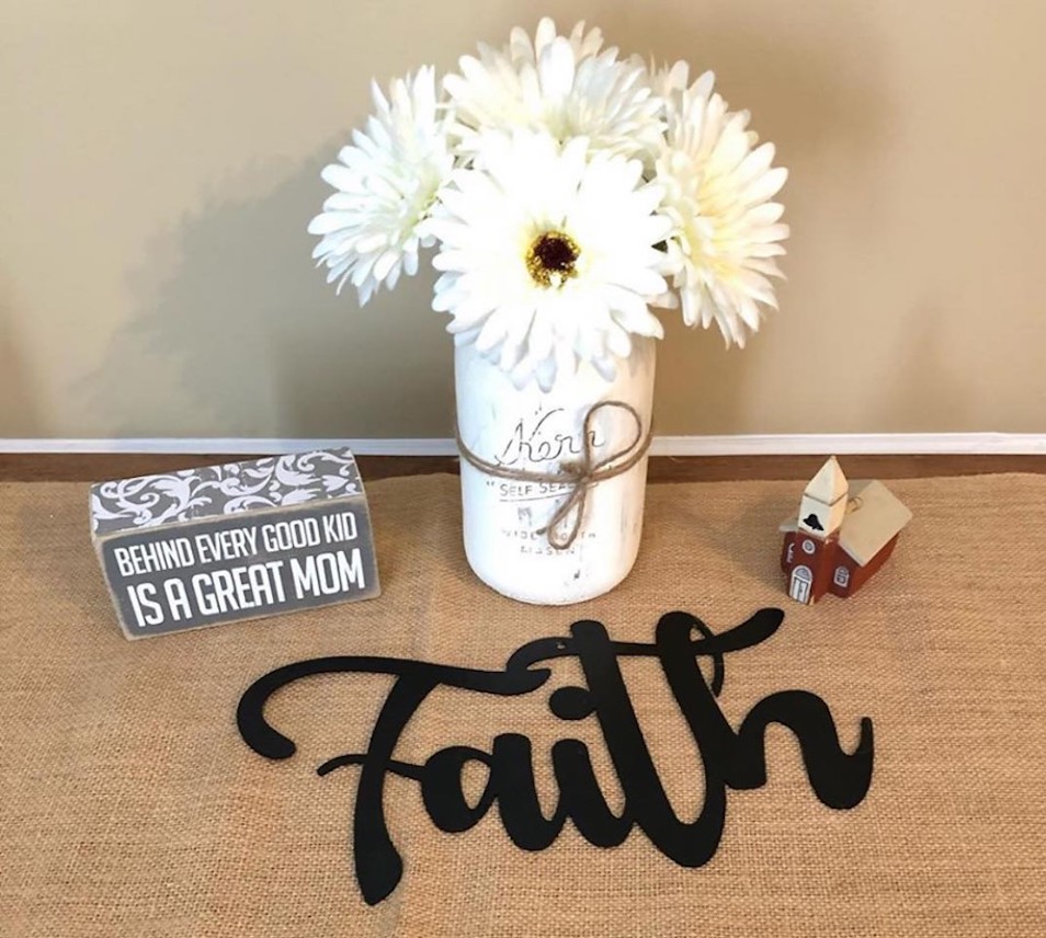 Cursive Faith Sign