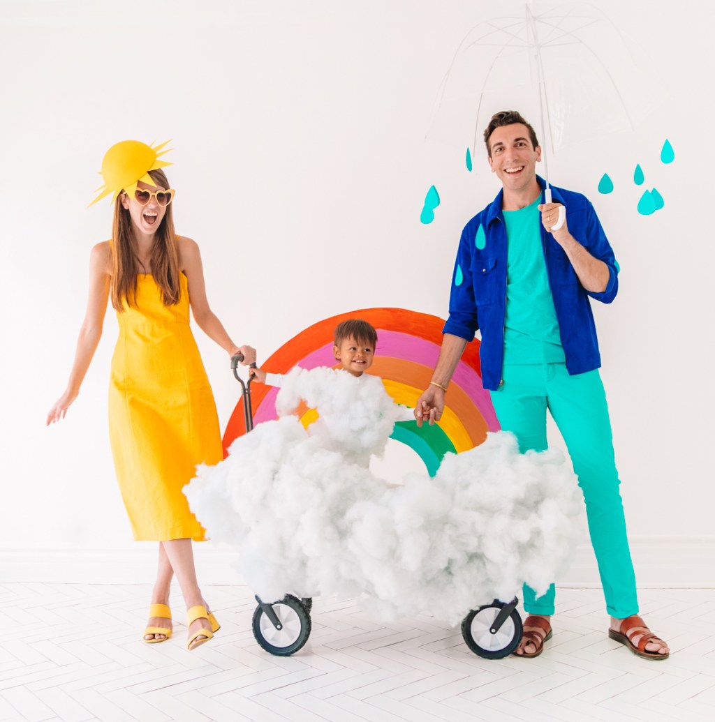 family halloween costumes sun rainbow rain