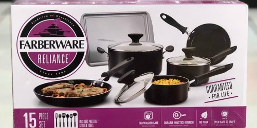 Farberware 15-Piece Cookware Set as Low as $21.99 Shipped After Rebate at Kohl’s (Regularly $120)