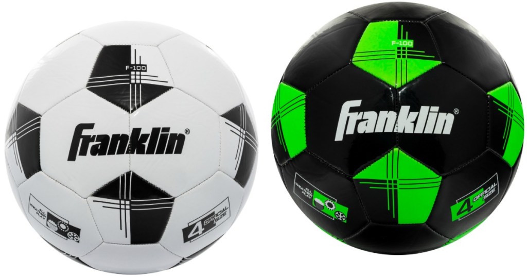 white and black Franklin kids soccer balls