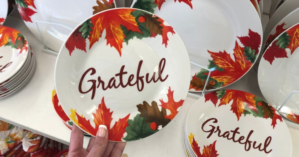 Grateful harvest decor plate at Dollar Tree