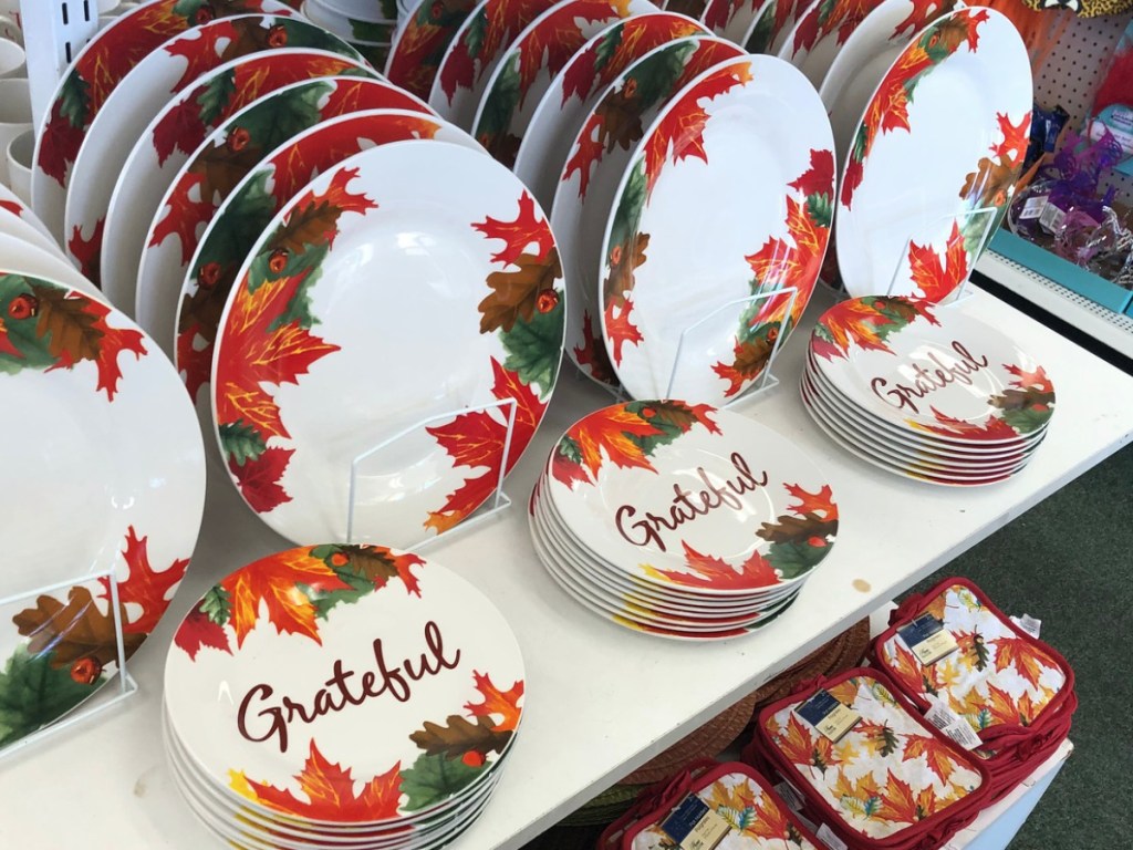 Grateful harvest decor plates at Dollar Tree