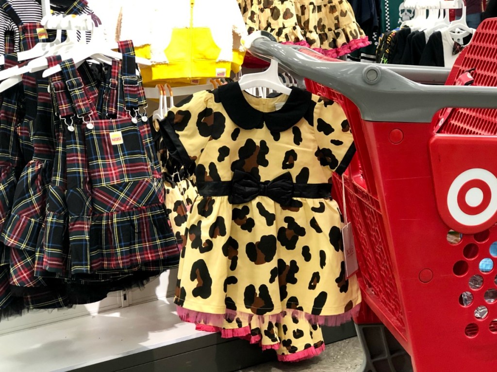 Harajuku Dresses hanging on cart