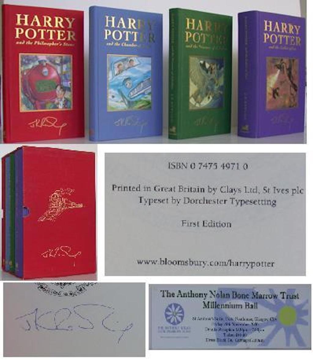 first edition harry potter books with autograph
