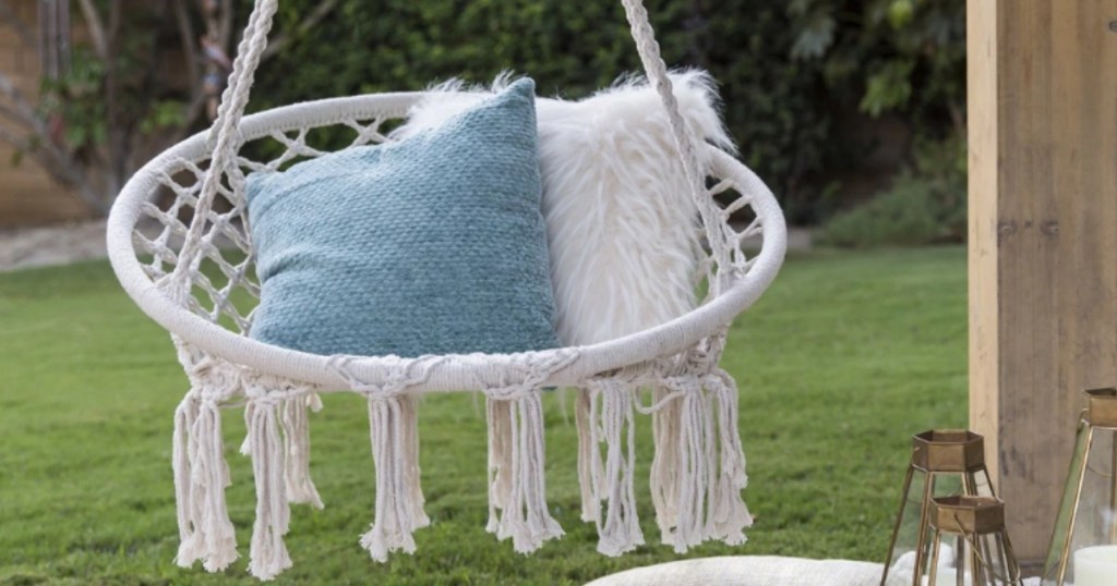 Hanging Cotton Macrame Hammock Swing