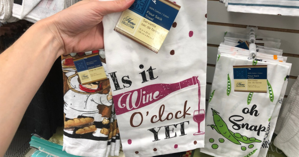 Is it Wine O'Clock Yet Dish Towel Dollar Tree