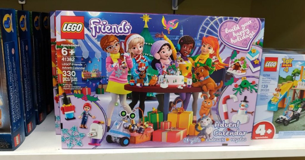 LEGO Friends Advent Calendar sitting on a shelf