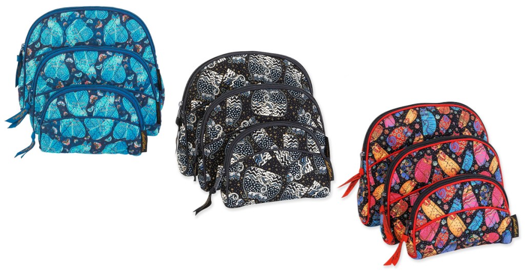 3 laurel burch cosmetic bag sets
