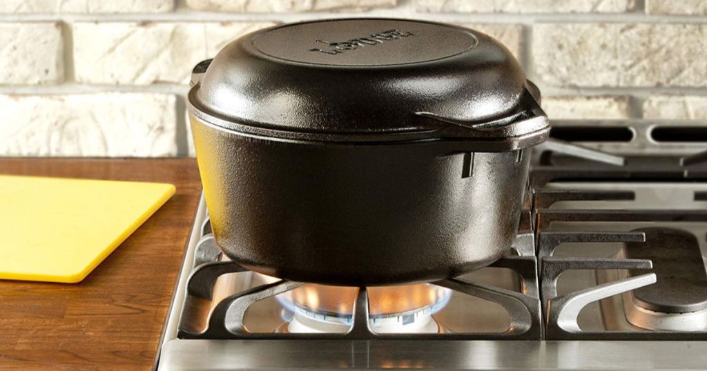 lodge dutch oven on stove