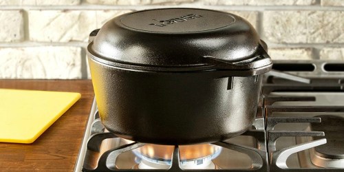 Lodge Cast Iron 5-Quart Double Dutch Oven Only $39.90 Shipped (Regularly $64)
