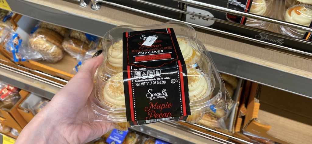 Woman holding Maple Pecan Cupcakes