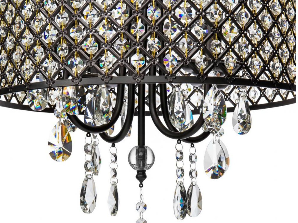 round lighting fixture with crystals