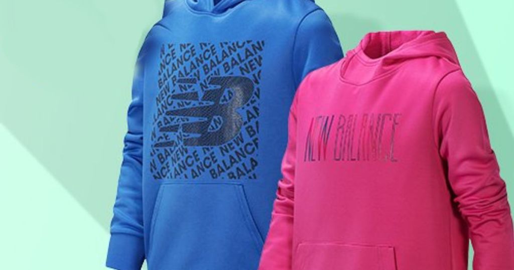 pink and blue New Balance Hoodies