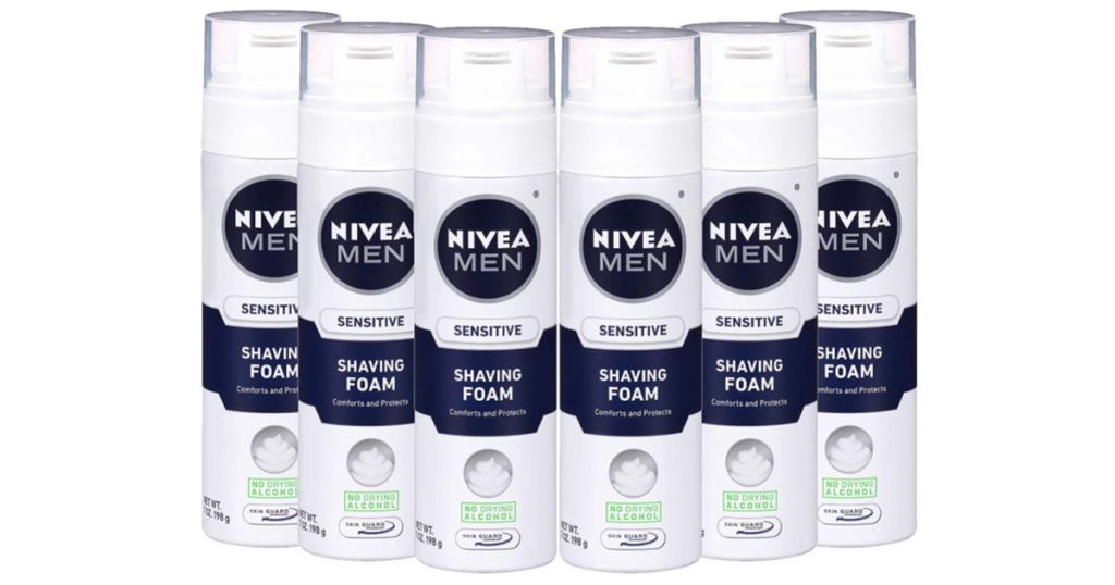 6 containers of nivea mens shaving foam