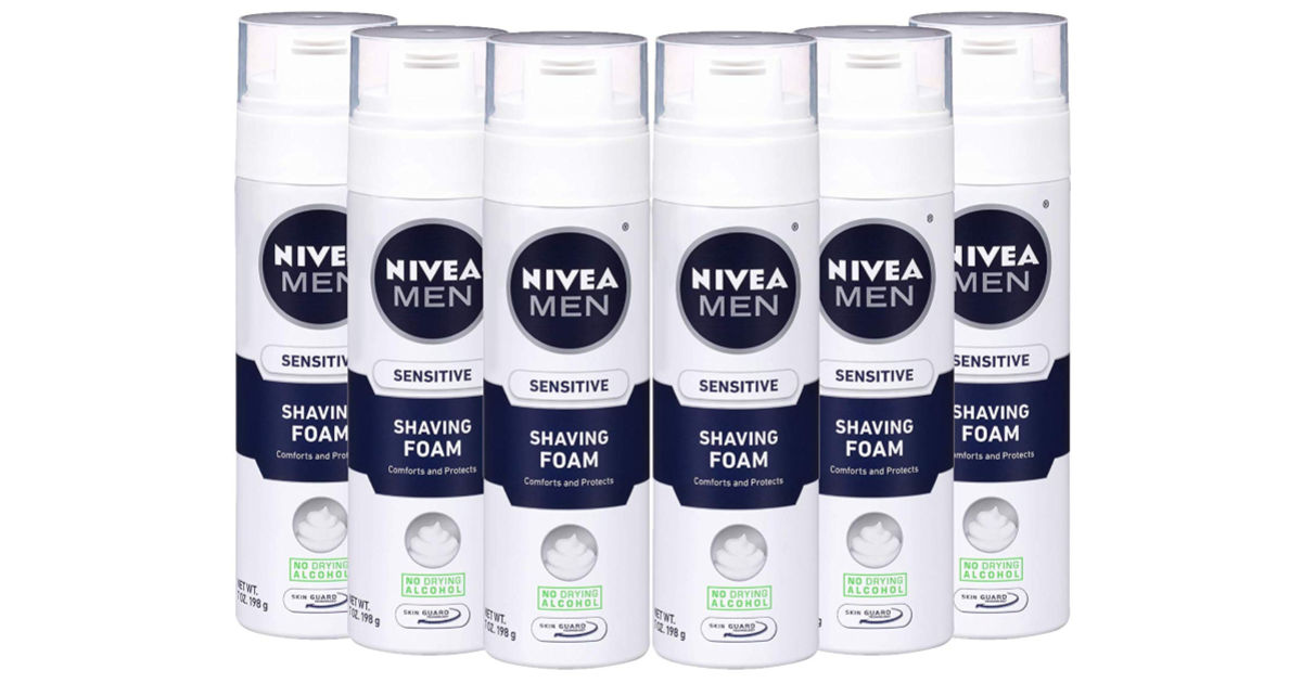 6 containers of nivea men's shaving foam
