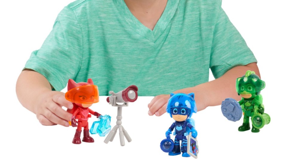 boy playing with PJ Masks Super Moon Adventure Figure Set 