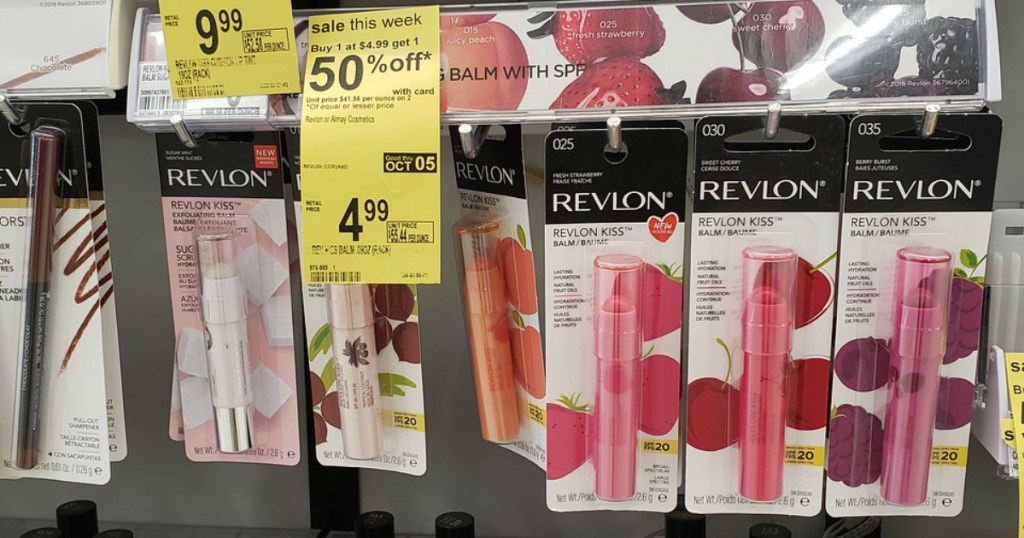 Revlon Kiss Balm Lipsticks on Walgreens peg