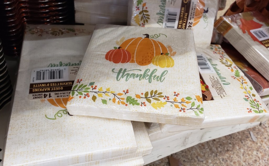 Thankful Napkins at Dollar Tree