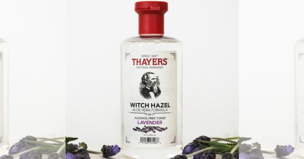 Thayers Lavender toner with fresh lavender flowers