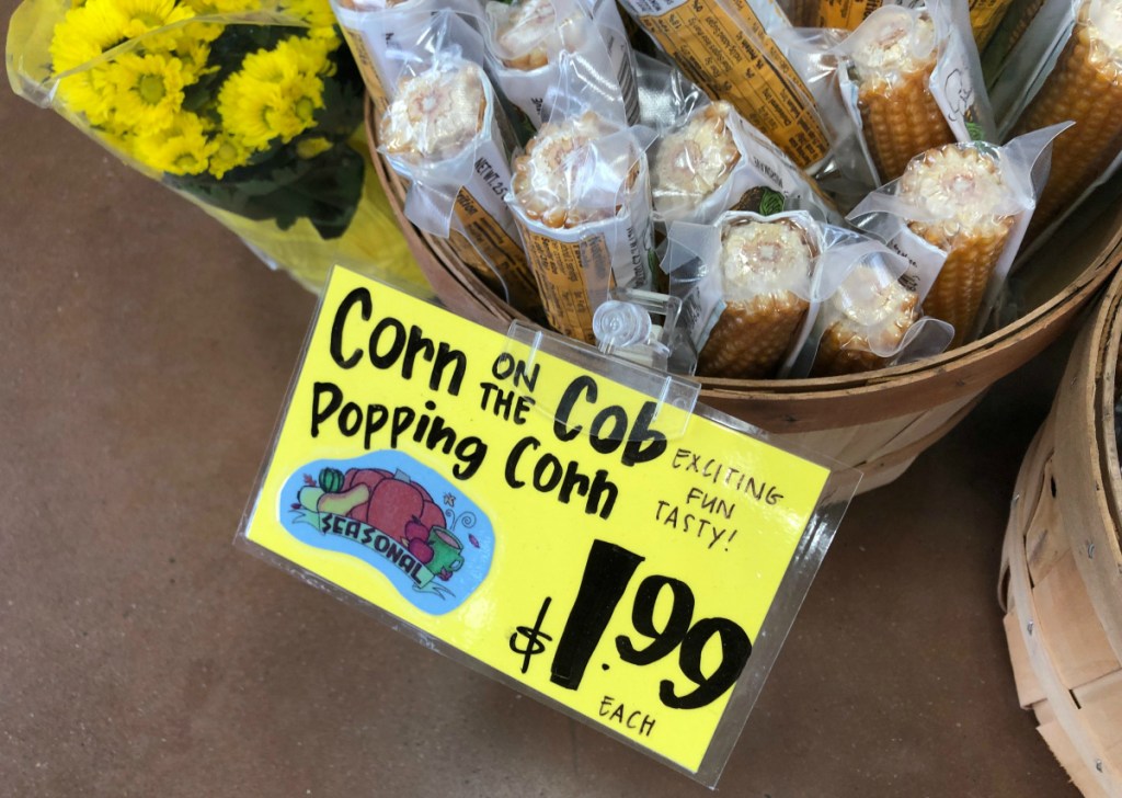 Trader Joe's corn on the cob popping corn basket
