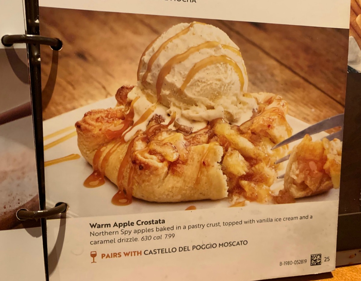 Warm Apple Crostata in Olive Garden Dessert Menu