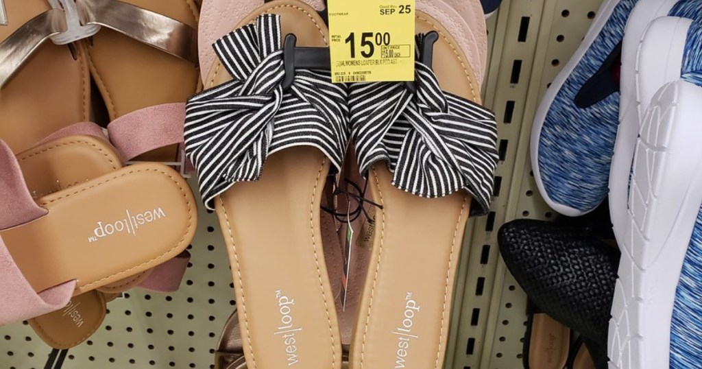 womens west loop sandals on shelf at walgreens