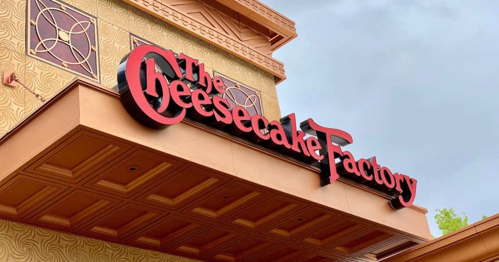 outside of cheesecake factory sign