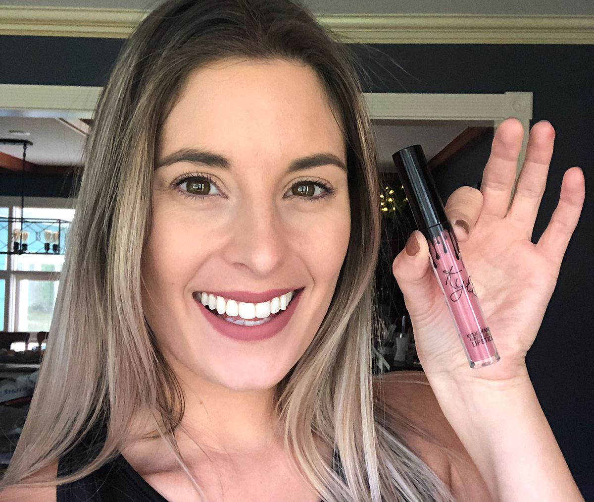 Emily with Kylie Cosmetics lip stick