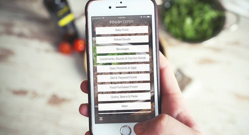 FoodKeeper FDA app on smartphone