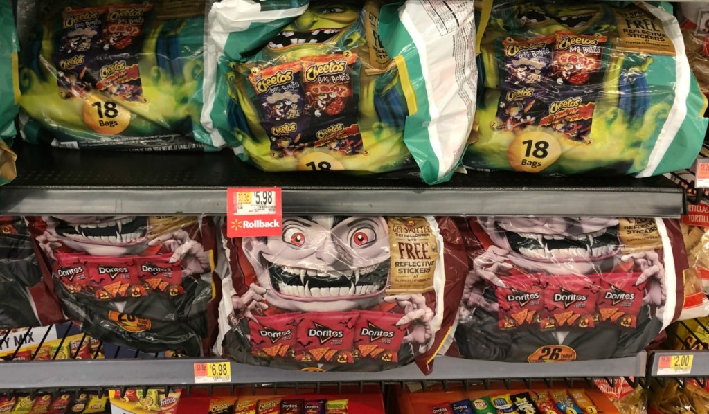 frito lay halloween multipacks on Walmart shelf