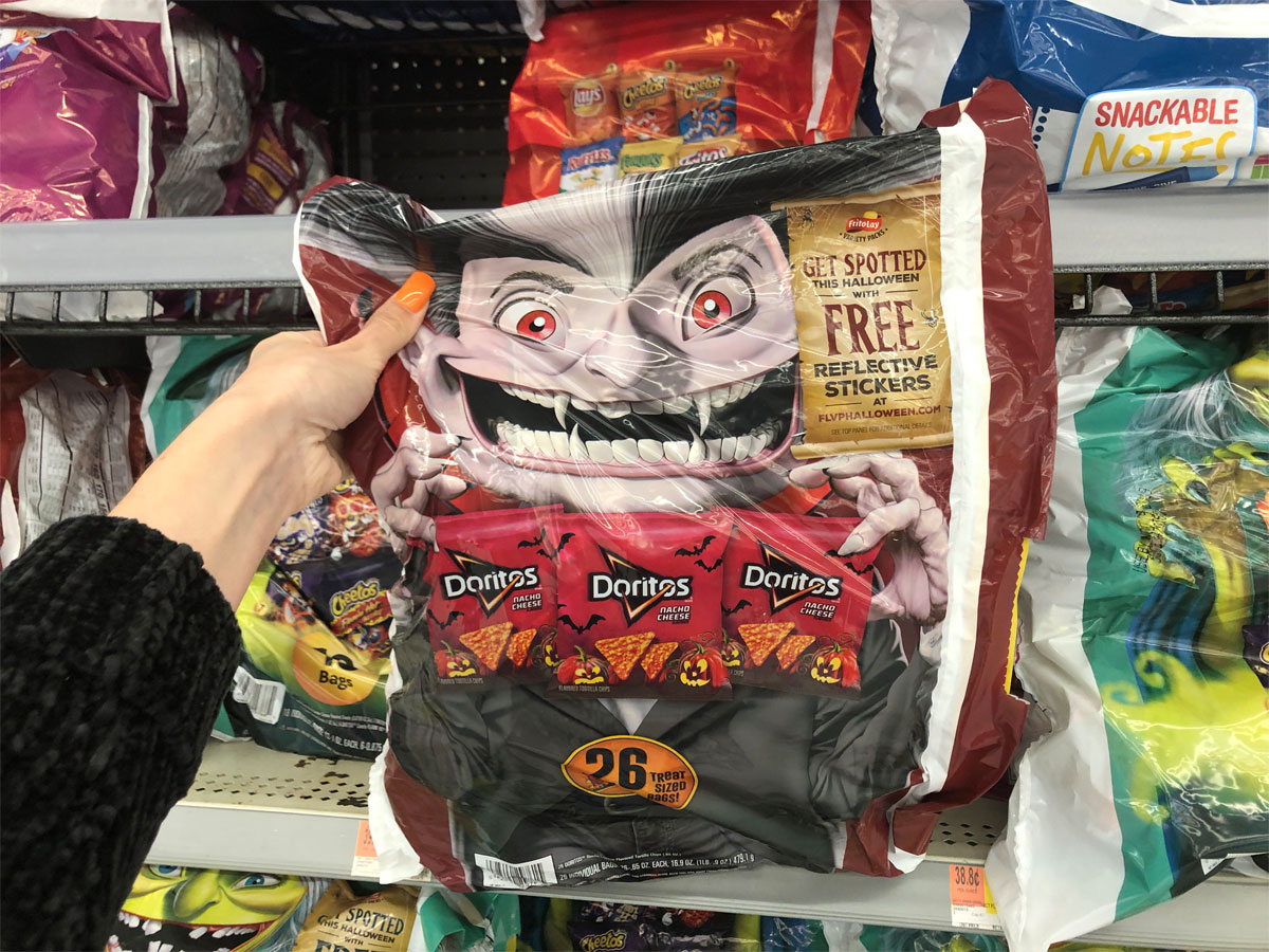 Frito-lay doritos variety pack chips at walmart hand holding