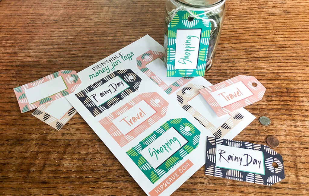 Money jar printable tags