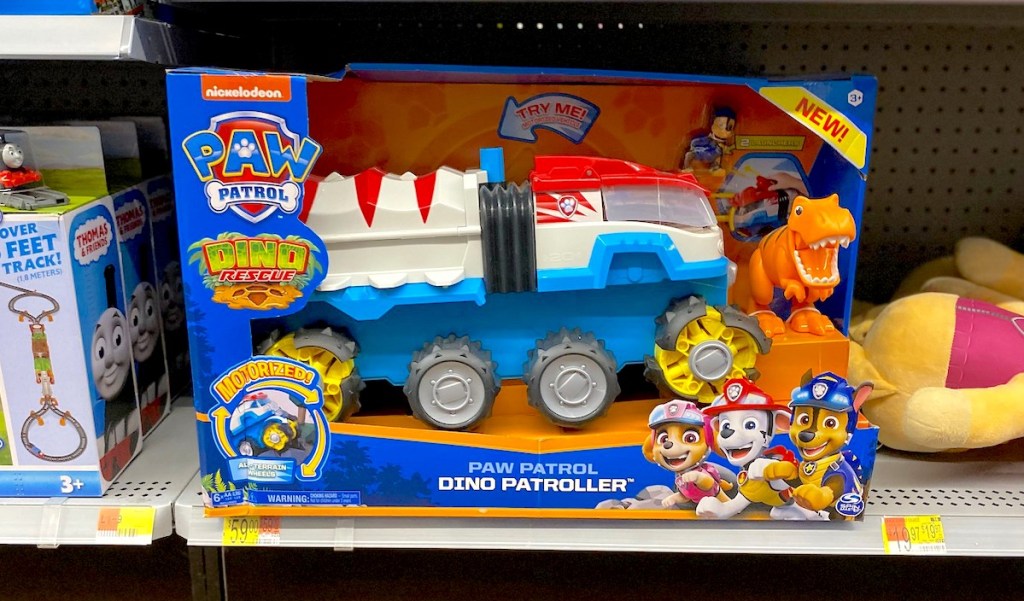 paw patrol kids toy sitting on store shelf from walmart christmas toy list