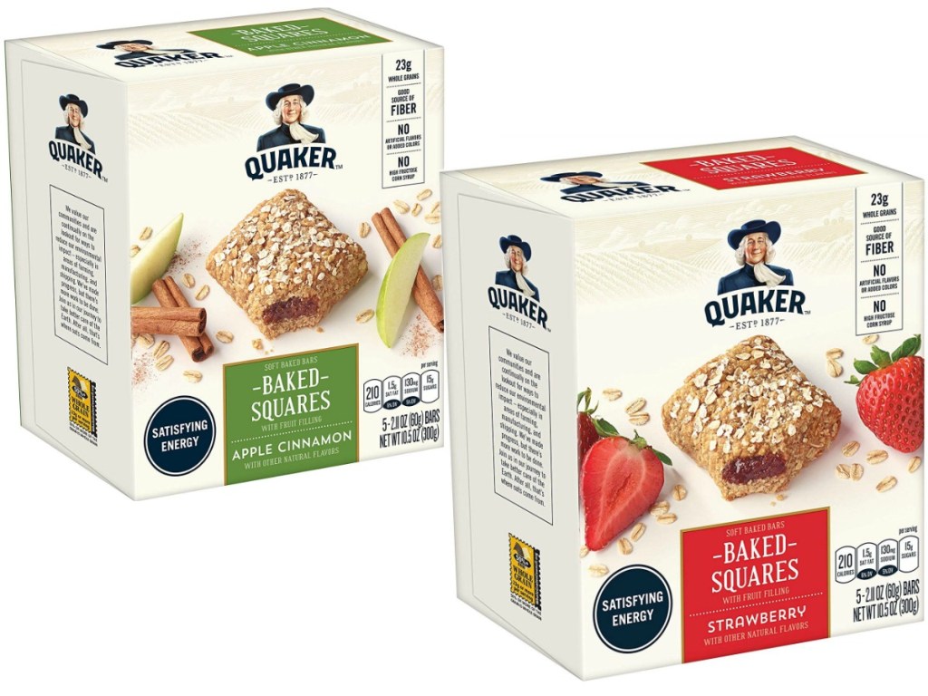 boxes of oatmeal squares on white background