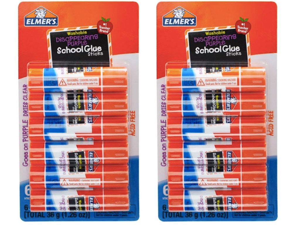 2 packs of 6 ct elmer's school glue sticks