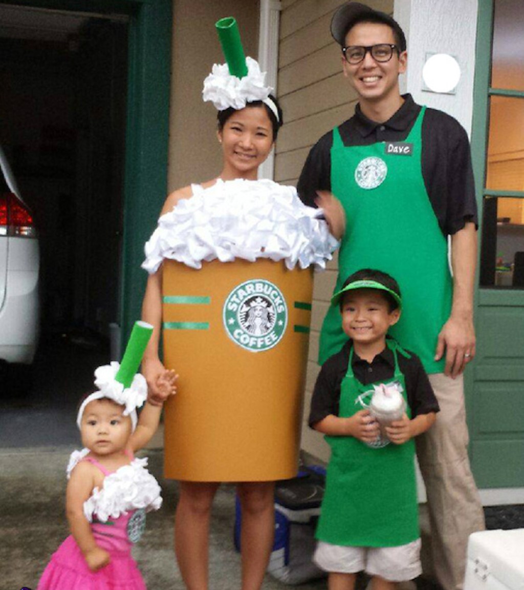 starbucks family costumes frap drinks and baristas