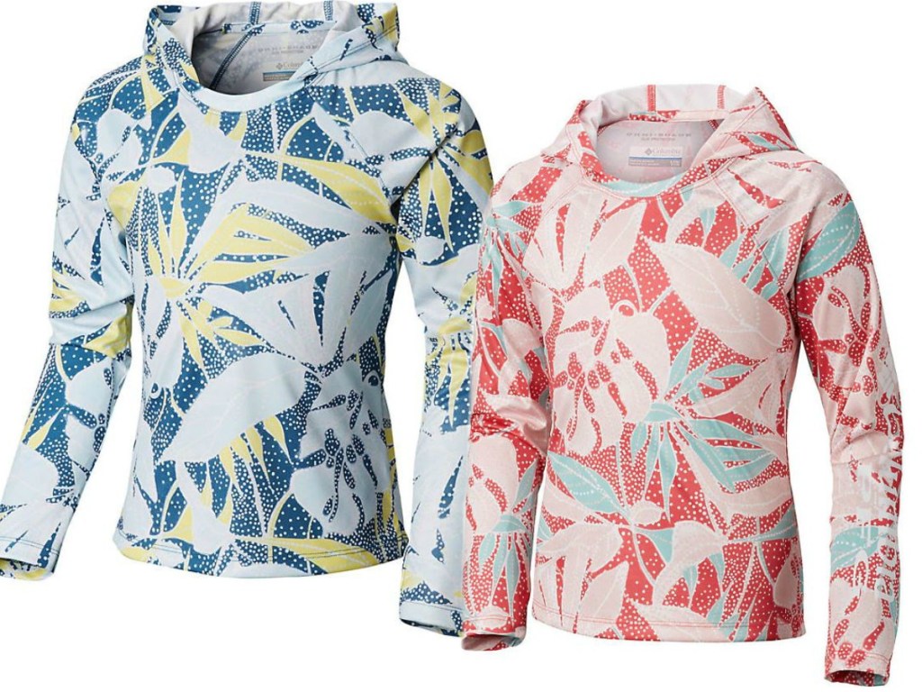 2 colorful hoodies on white background